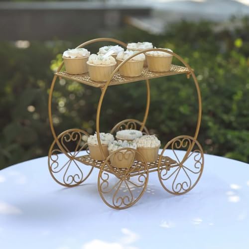Efavormart 2 Sets of Large Metallic Gold Bird Cage Wedding Centerpiece Table Party Decor All Occasions - 9",13" Tall by efavormart