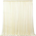 Champagne Satin Backdrop Curtains 4 Panels - Glitter Photo Drapes for Baby Shower, 20x10FT Shimmer Back Drop Cloth, Wrinkle Free for Birthday Party Prom Wedding Stage Background by WishCare