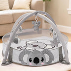 7-in-1 XL Large Baby Play Gym Mat, Tummy Time Mat, Baby Gym & Ball Pit, Baby Activity Mat with Milestone Cards & 6 Detachable Toys for Sensory Motor Skill, Grey Koala - Image 7