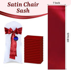 MDS® Pack of 125 Satin Chair Sashes for Wedding & Events – Apple Red - Image 3