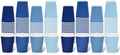 Whaline 100 Pcs Summer Dusty Blue Disposable Coffee Cups with Lids 12 Oz Gradient Blue Paper Cups Corrugated Ripple Wall Insulated Hot Cup for Home Office Party Supplies (Pack of 2) by Whaline
