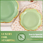 350Pcs Sage Green Paper Plates and Napkins Party Supplies for 50 Guests - Image 5