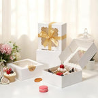 6x6x2.5 Auto-Popup Small Cookie Boxes with Window, White, 60 Pack - Image 3