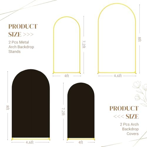 Toolterritary Metal Arch Backdrop Stand and Cover Set, 8FT, 7.2FT Party Backdrop, Easy to Assemble, Backdrop Stand for Parties, Birthday, Baby Shower - Image 2
