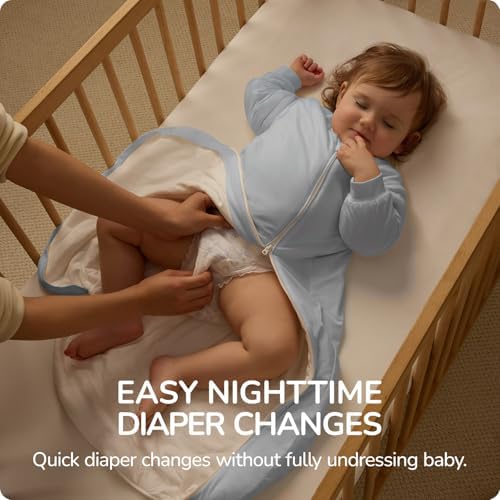 Rayon Made from Bamboo Sleep Sack 18-24 Months, Detachable Sleeves - Adjustable Warmth to Prevent Overheating, 1.0 TOG Breathable Wearable Blanket Toddler Sleeping Bag, Safe for Night Sleep - Image 5