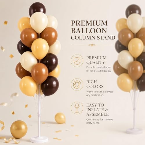 Hiins Brown Balloon Stand Kit Set of 2 With base,Pole for Party Decorations - Image 5