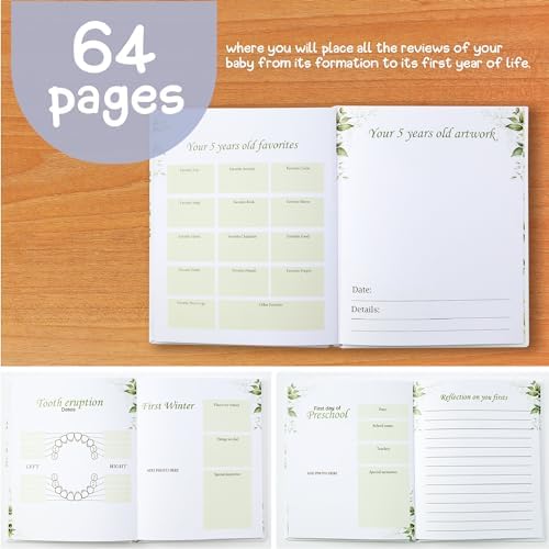 Baby Memory Book and Pregnancy Journal, Baby Book Keepsake with Clean-Touch Ink Pad for Newborn Hand and Footprints, Simple and Elegant Design, A Great Gift for Baby Showers and New Moms - Image 6