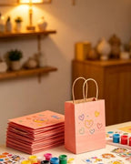 qiqee 100-Packs Light Pink Paper Gift Bags with Handles Bulk 8.26"×6"×3.15" Small Size Gift Bags Multiple Uses - Image 6