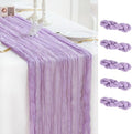 Sioloc 5 Pack Lilac Purple Lavender Cheesecloth Table Runner 120'' x 35'',Spring Easter Decor Soft Gauze Boho Wedding Table Decor for 10ft Table Birthday Party,Baby Shower, Bridal Shower by HEALTHYCOMFORTLIFE