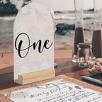 20 Pack Frosted Acrylic Arch Sign with Wood Stand- 5x7 Inch Blank Arch Acrylic Sheets with 4 Inch Wood Base, DIY Frosted Arch Sign Blank for Wedding Table Numbers - Image 6