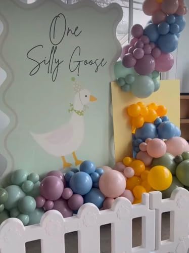 One Silly Goose Arch Backdrop Cover 7.2FT Green Round Top Arch Stand Cover for Baby Shower 1st Birthday Party Decorations - Image 7