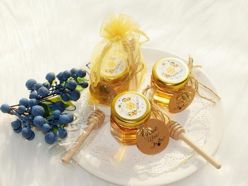 60 Pack 1.5 oz Mini Glass Honey Jars Party Favors in Bulk for Baby Shower - Image 3