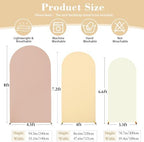 Ivory Arch Backdrop Cover 3 Set-8FT, 7.2FT, 6.6FT, Spandex Fitted Wedding Arch Stand Covers for Baby Shower Birthday Party Bridal Shower Wedding Photo Balloon Arch Stand Background Decorations - Image 5