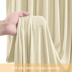 50ft x 12ft Beige Backdrop Curtains Wrinkle Free Backdrop Curtain for Wedding Parties Beige Fabric Backdrops Drapes Back Drop Cloth Bridal Shower Stage Curtains Wedding Decorations for Reception - Image 6