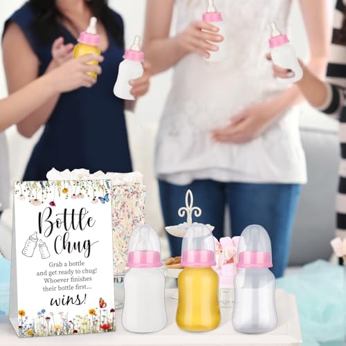 TrelaCo 20 Pcs Bottle Chug Game, Wildflower Baby Shower Favors, Pink - Image 4