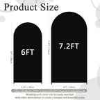FOTSHARER 6FT 7.2FT Spandex Arch Cover Black Arch Stand Cover Set of 2 Wedding Arch Backdrop Cover for Chiara Wall Party Arch Fabric Cover Balloon Arch Covers Stretchy Backdrop for Halloween Decor - Image 3