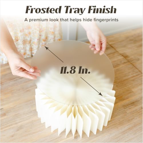 ZANIRA 6 Pack White Buffet Risers, Foldable Paper Honeycomb Stands with Frosted Acrylic Trays for Party, Dessert Table Risers for Buffet Table, Weddings, Cakes, Cupcakes and Catering - Image 6