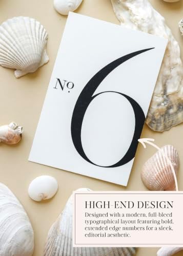 Weekend Paper Co.™ Modern Wedding Table Numbers, Single-Sided 4x6 Modern Design, Black Matte Ink, Numbers 1-25 plus 4 BONUS signs for Your Wedding, Reception, Anniversary, Birthday Party or Any Celebration! (Note: These cards feature an intentional ful... - Image 3