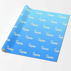 MyPupSocks Custom Text Wrapping Paper, Light Blue Wrapping Paper Roll Personalized Gift Wrap Paper with Funny Logo Name for Mom Dad Grandma Birthday Christmas 58x23 3 Rolls - Image 2