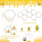 Denylo pro 8 Pcs 4.13 Inch White Cupcake Stand Hexagon Cake Farmhouse Wood Cupcake Stand with Small Bee for Baby Shower Birthday Party Table Decorations - Image 3