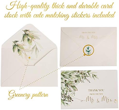 VNS Creations 100 Thick & Sturdy Blank Wedding Thank You Cards 4x6 Inches - Image 2