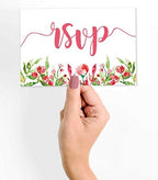 RSVP Postcards (Set Of 50) 4"X6" Blank With Mailing Side,RSVP Reply Response Cards For Wedding Floral Script Style Print Return Cards - Image 2