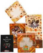 qiqee Thanksgiving Bakery Box with Window 36packs 6x6x3 Gold Leaves Cookie Boxes Pastry Box for Thanksgiving Day by Qiqee