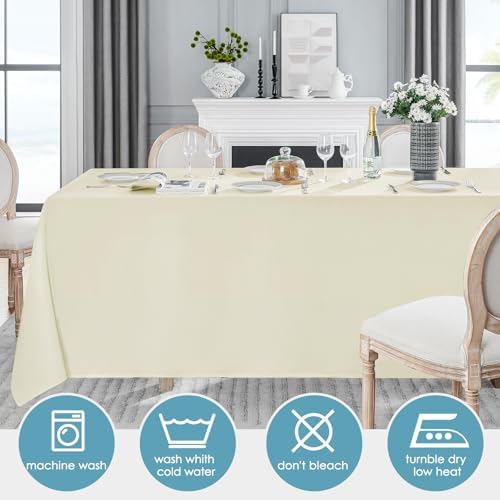 VidaFete 6 Pack 90 * 132inch Ivory Rectangle Tablecloth for 6ft Tables - Image 4