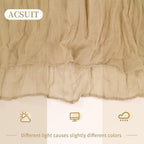 16 Pack Beige Cheesecloth Table Runner 20 x 120 inch Gauze Table Runners 10 FT Long,Semi Sheer Boho Cheese Cloth Fabric Table Runner Bulk for Party,Wedding,Baby Shower,Bridal Shower Decoration - Image 6