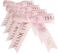 Meseey 30 Pcs Thank You Gold Printed Ribbon Bows 2.5 Inch Twist Tie Crafts Small Bows for Gift Wrapping, Baby Shower,Wedding, Party Favors, Cake Pops,Treat Bags (Pink, 2.5") (Pack of 4) by MeseeyRibbonBow