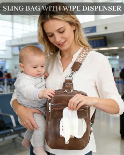 MYHOZEE Mini Diaper Bag Crossbody Small Diaper Bag Purse with Wipes Pocket - Image 4