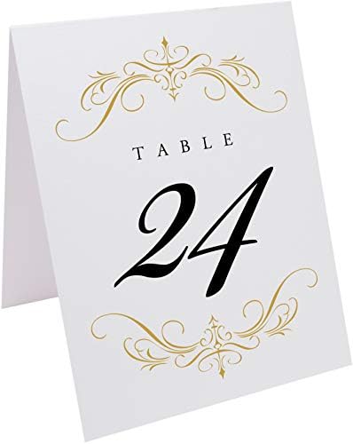 Classic Flourish Table Numbers, Gold, 1-65 - Image 2