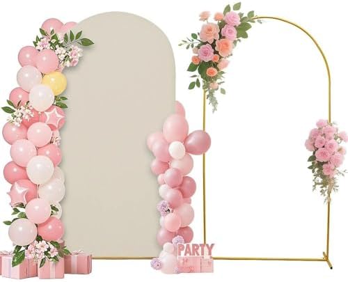 7.2FT Wedding Arch Cover – Stretchy Spandex Fabric Backdrop for Arch Stand by SUKAIKEQA