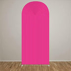 HUAYI Fuchsia Rosy Ripples Pattern Arch Backdrop Cover for Birthday Party Wedding Baby Shower Decorations Chiara Backdrops Arched Wall Frame Stands Covers Props GP-458 3ft * 6ft - Image 2