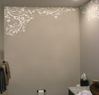 White Color Swirl Flower Design Wall Decal Sticker. Apply Edge to Edge. 100in x 29in. Easy to Apply & Removable. - Image 2