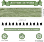 6 Pack Sage Green Cheesecloth Table Runner 35×120Inch Fall Boho Home Decor - Image 2