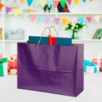 BLEWINDZ 70Pcs Large Paper Bags with Handles, 16x6x12 Inches Purple Paper Shopping Bags for Small Business, Large Kraft Gift Bag Bulk for Grocery Mechandise Retail - Image 5