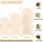 FANPROMS Wedding Arch Cover Beige 5ft 6ft 7ft Spandex Arch Backdrop Cover Set of 3 Balloon Arch Cover Backdrop Fabric for Banquet Chiara Arch Stand Cover for Bridal Shower Party Decorations - Image 2