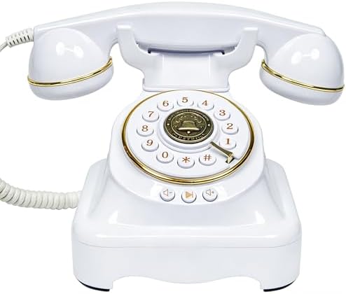 Audio Guest Book Wedding Phone with One-Touch Playback & Adjustable Volume for Wedding, Anniversary, Birthday Parties, Baby Shower(White A) by FiayaComVintageTelephone