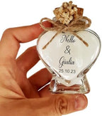 Wedding Favor Guest Bulk, Set of Heart Glass Candle Party with Custom Sticker and Dried Flowers Bridal Party, Baby Shower Gifts (White, Set of 30) - Image 2