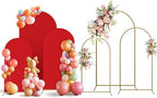 Arch Backdrop Stand and Cover Set, 3 Metal Balloon Arch Backdrop 4ft 5ft 6ft, Gold Arched Stand Frame for Wedding, Parties,Birthday, Backdrop Decorations (Red,4ft+5ft+6ft) by Holldoor