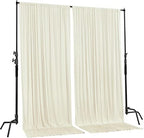 AK TRADING CO. 10 feet x 8 feet IFR Polyester Backdrop Drapes Curtains Panels with Rod Pockets - Wedding Ceremony Party Home Window Decorations - Ivory - Image 2