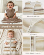 Yoofoss Baby Sleep Sack 12-18 Month 0.5TOG 100% Organic Cotton 2-Way Zipper - Image 4