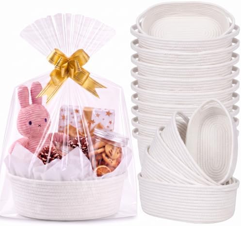 OBreezify 20 Sets Small Woven Gift Basket with Handle, 12"x 8"x 5" by Unknown