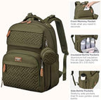 BabbleRoo Diaper Bag Backpack - Travel Large Baby Diaper Bag with Changing pad, Waterproof Baby Bags for Mom & Dad, Unisex Bags with Pacifier Case, Luggage Strap & Stroller Clips– Army Green - Image 5