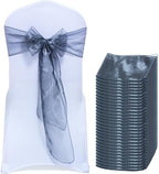 Pack of 200 Organza Chair Sashes for Wedding & Event Décor – Silver Grey by MDS