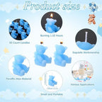 Poen 50 Sets Bear Candles Gender Reveal Cute Candle 50 Bear Thank You Card and Gift Bags Girl Boy Baby Shower Return Gifts for Guest(Blue) - Image 2