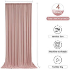 20ftx15ft Dusty Pink Backdrop Curtains for Parties, Wrinkle Free Polyester Dusty Pink Photo Backdrop Drapes 4 Panels 15 ft Long Back Drop Cloth for Wedding Birthday Photography Background Party - Image 7