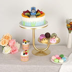 2-Tier Modern Cake Stand, Metal Cupcake Stand Dessert Trays of 10/8 Inch, Various Uses for Wedding, Graduation Party, Baby Shower, Home Decor, Throw Events and Parties(Gold) - Image 3