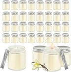 36 Pcs 4 Oz Mason Jar Candles, Vanilla Scented Soy Candles Bulk Set for Stress Relief and Relaxation, Great Favors for Wedding, Christmas, Housewarming Gifts (Silver, Vanilla, 36) by Unknown